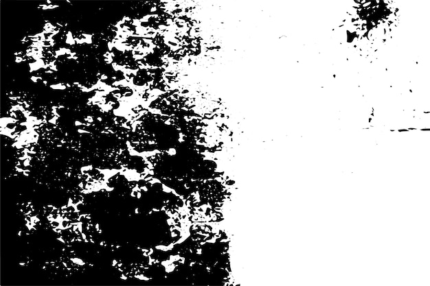 Textura grunge negra en una imagen vectorial de fondo blanco