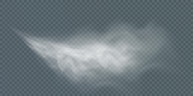 Textura de humo blanco sobre un fondo transparente. efecto especial de vapor, humo, niebla, nubes.