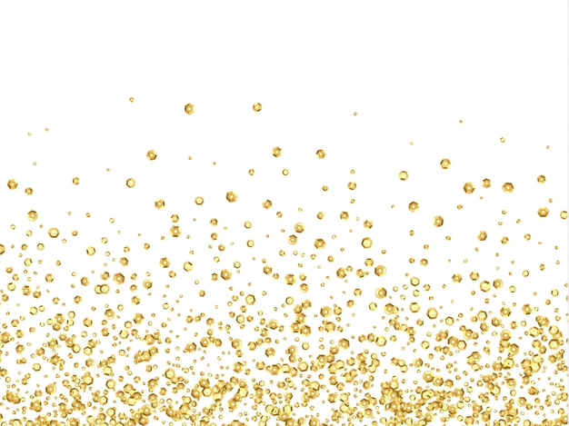 Textura de lentejuelas doradas aisladas con fondo blanco. Patrón de brillo dorado