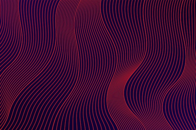 textura de líneas onduladas de color rosa rojo abstracto sobre fondo oscuro diseño de capa de patrón de curva moderna