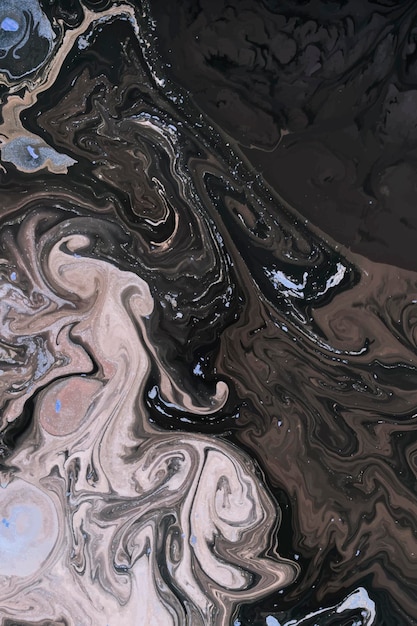 Textura líquida marrón abstracta con impresión de arte de pared de brillo dorado e ilustración de póster