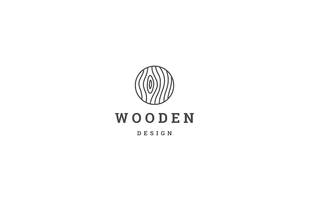 La textura de la madera, la estructura del árbol, la línea, la plantilla de diseño del logotipo, el vector plano.