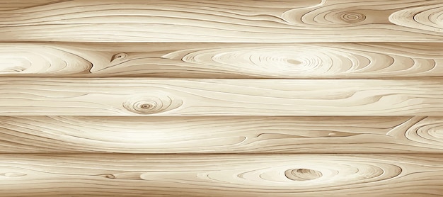 Textura de madera ligera panorámica con fondo de tablón de nudos Vector