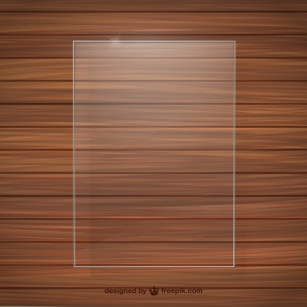 Textura de madera con marco de cristal