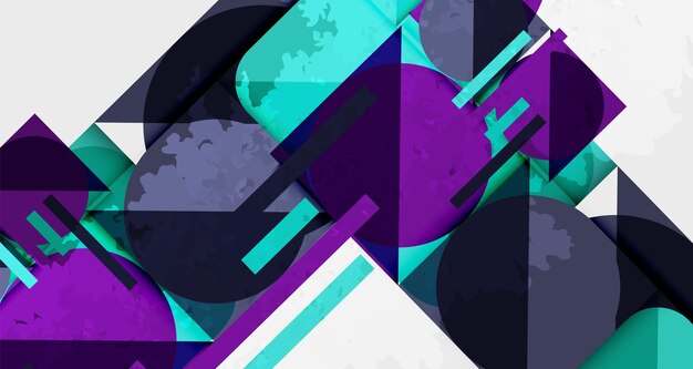 Textura de mancha granulada fondo abstracto geométrico con círculos cuadrados y líneas Ilustración vectorial para papel tapiz Banner Fondo Libro de tarjetas Ilustración página de aterrizaje