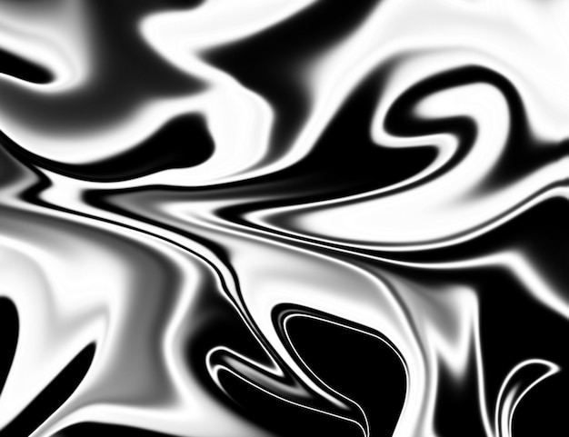 Textura de mármol de fondo líquido ondas de tinta diseño de acuarela patrón sin costuras en blanco y negro