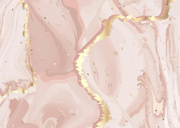 Textura de mármol líquido hermoso cartel con líneas rosadas manchas y manchas de oro diseño para decorar