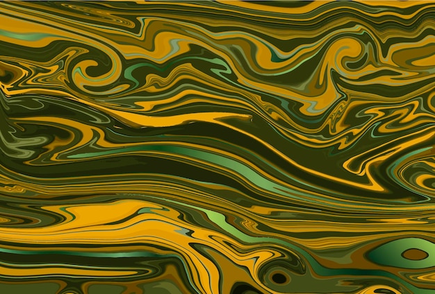 Textura de mármol líquido verde amarillo tonos naturales esmeralda ilustración de vector de fondo abstracto