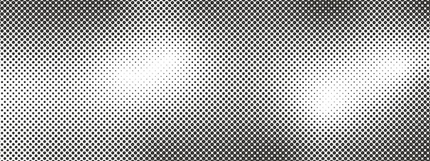 Textura de medio tono con gradiente Parches de puntos desvanecidos de fondo pixelado Grunge patrón geométrico retro en estilo manga anime Gradiente punteado en estilo pop art Vector