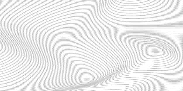 Textura monocromática de onda distorsionada fondo de la superficie de la curva de onda del marco de alambre en blanco y negro