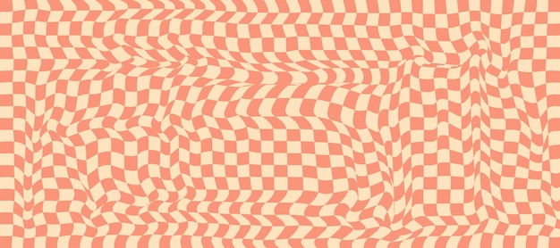 Textura naranja y amarilla a cuadros distorsionada Grilla psicodélica estilo groovy y2k