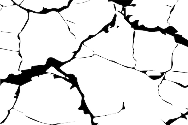 Textura negra y agrietada de la pared de la ilustración vectorial de la ilustración de fondo.