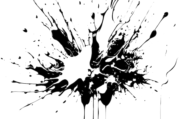 textura negra de pintura o salpicaduras de tinta en papel blanco ilustración vectorial textura de fondo