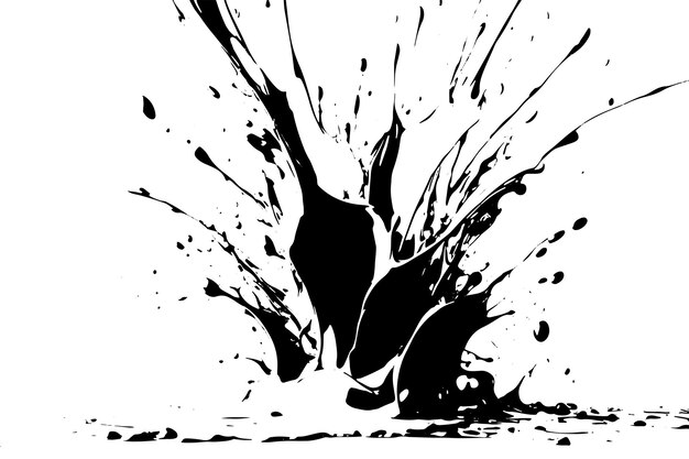 textura negra de pintura o salpicaduras de tinta en papel blanco ilustración vectorial textura de fondo