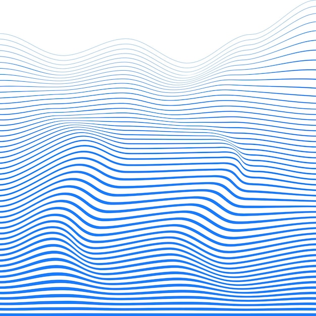 Textura o forma de onda abstracta de vector azul para productos y carteles sin fondo