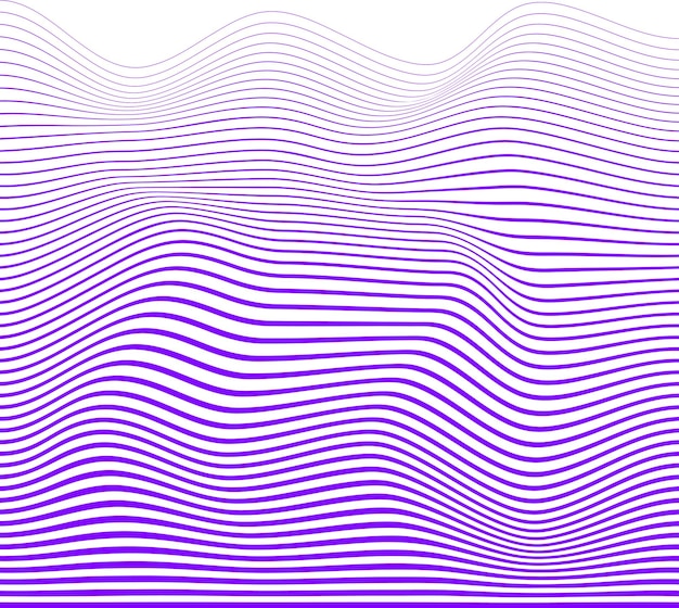 Textura o forma de onda abstracta de vector púrpura para productos y carteles sin fondo
