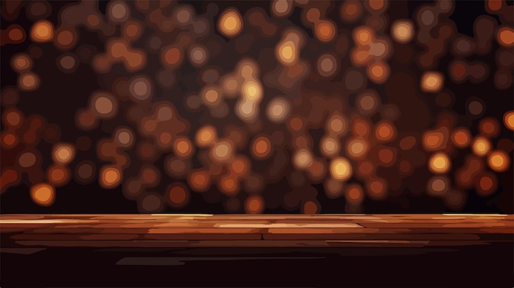 Vector la textura oscura de la madera borrosa en el fondo con la atmósfera de la noche