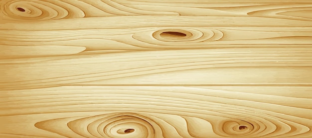 Textura panorámica de madera clara con nudos Vector
