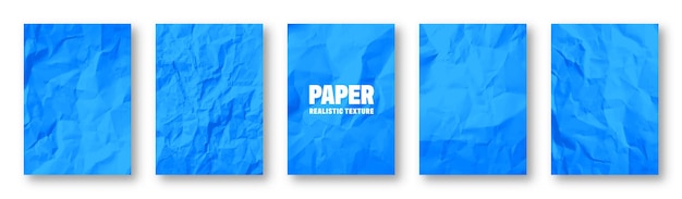 La textura de papel arrugado azul colorido, el grunge áspero, el viejito en blanco, la ilustración vectorial de fondo de color