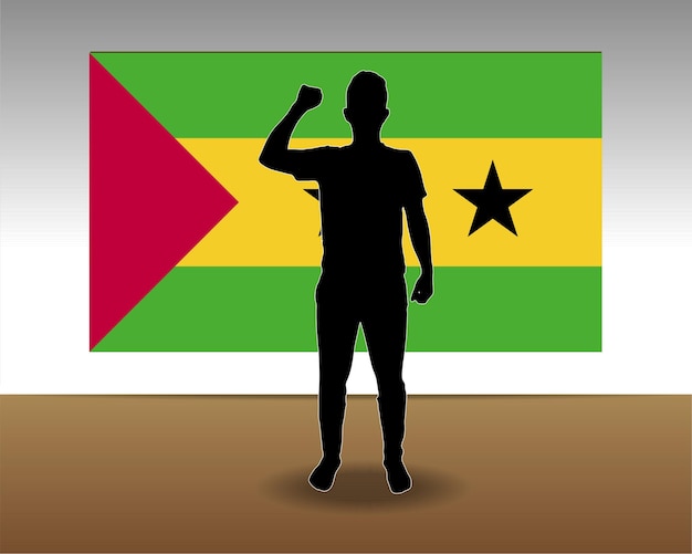 Textura de papel de la bandera de Santo Tomé y Príncipe diseño vectorial de elementos de una sola pieza