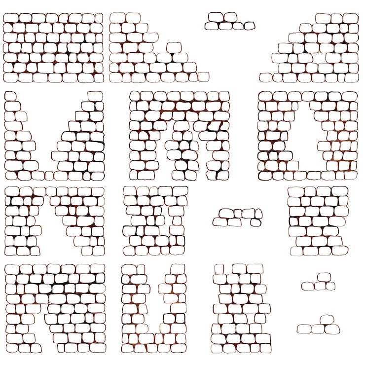 Vector textura de una pared de ladrillo fondo dibujado a mano de mampostería de ladrillo mampostería en ejecución vector