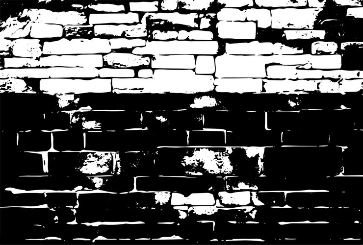 Vector textura de una pared de ladrillo con grietas y arañazos que se pueden utilizar como fondo