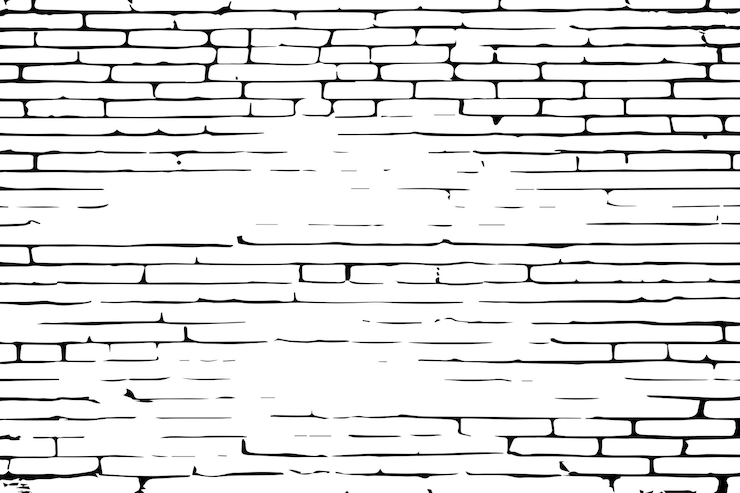 Vector textura de pared de ladrillo negro y blanco