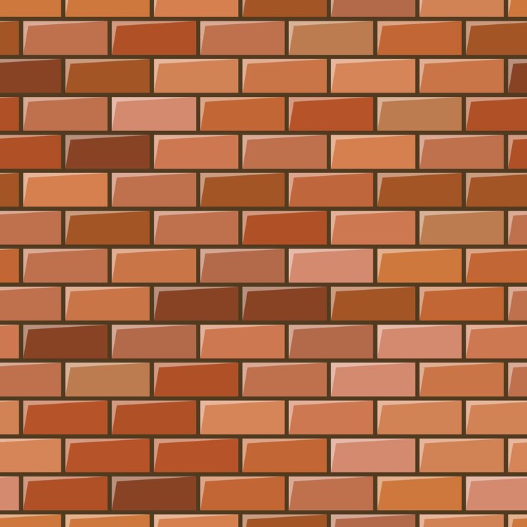 Vector textura de pared de ladrillo rojo. fondo transparente. ilustración vectorial