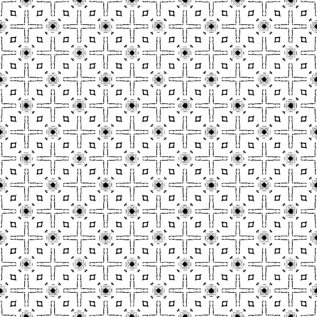 Textura de patrón en blanco y negro Diseño gráfico ornamental Bw Adornos de mosaico Plantilla de patrón