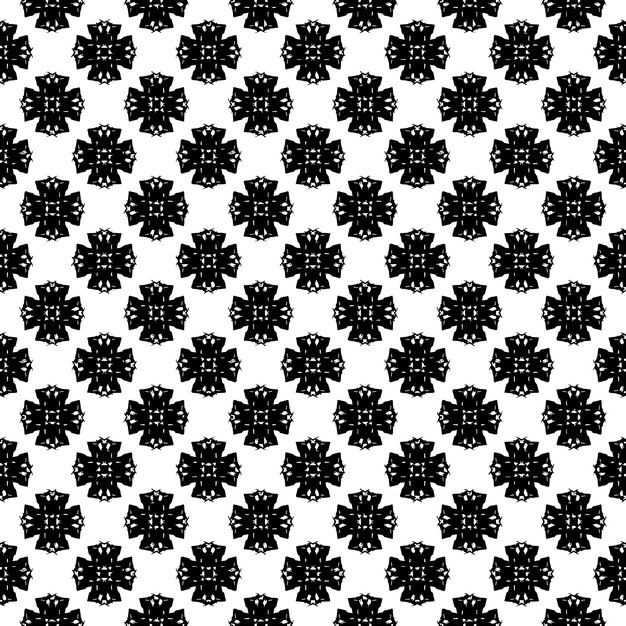 Textura de patrón en blanco y negro Diseño gráfico ornamental Bw Adornos de mosaico Plantilla de patrón