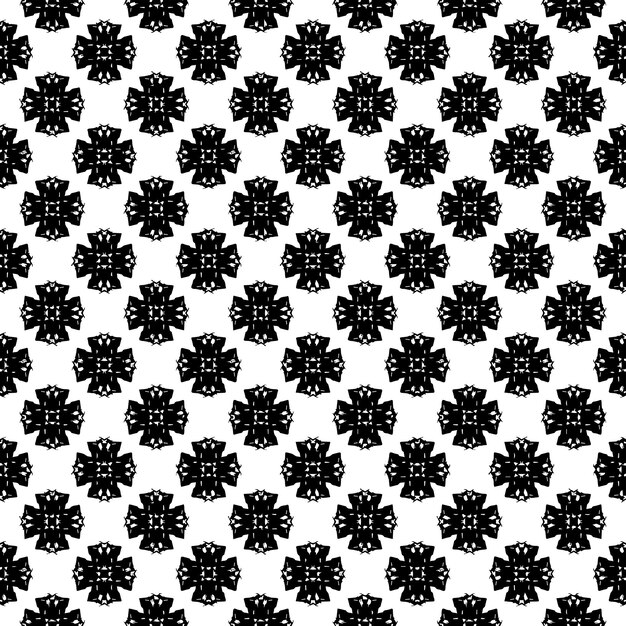 Textura de patrón en blanco y negro Diseño gráfico ornamental Bw Adornos de mosaico Plantilla de patrón