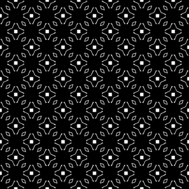 Textura de patrón en blanco y negro Diseño gráfico ornamental Bw Adornos de mosaico Plantilla de patrón