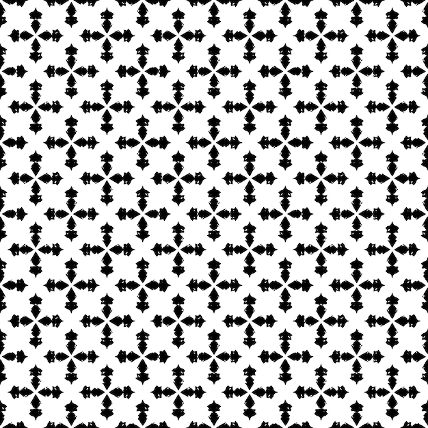 Textura de patrón en blanco y negro Diseño gráfico ornamental Bw Adornos de mosaico Plantilla de patrón