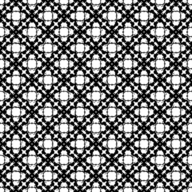 Textura de patrón en blanco y negro Diseño gráfico ornamental Bw Adornos de mosaico Plantilla de patrón