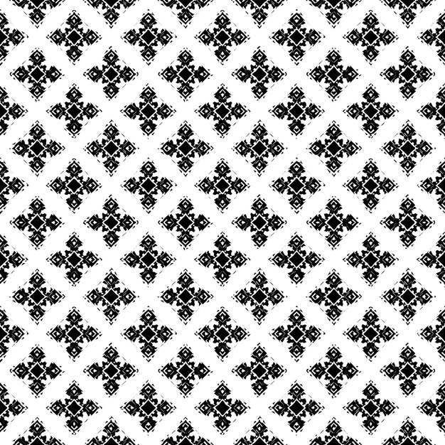 Textura de patrón en blanco y negro Diseño gráfico ornamental Bw Adornos de mosaico Plantilla de patrón
