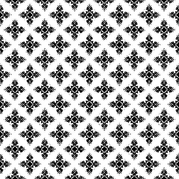 Textura de patrón en blanco y negro Diseño gráfico ornamental Bw Adornos de mosaico Plantilla de patrón