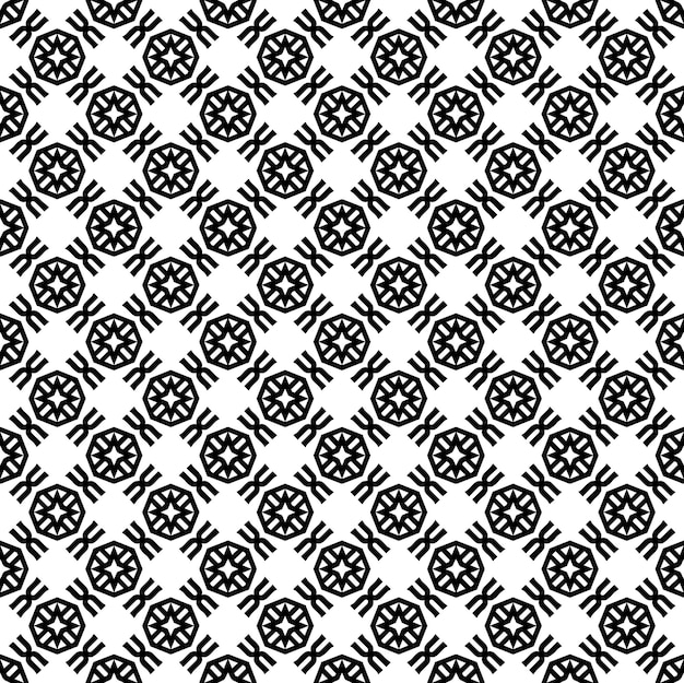 Textura de patrón sin costuras en blanco y negro Diseño gráfico ornamental en escala de gris Ornamentos de mosaico plantilla de patrón