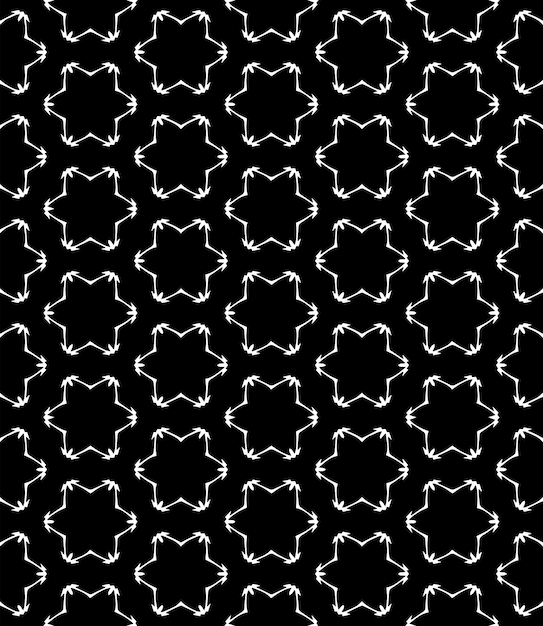 Textura de patrón sin costuras en blanco y negro Diseño gráfico ornamental en escala de gris Ornamentos de mosaico plantilla de patrón