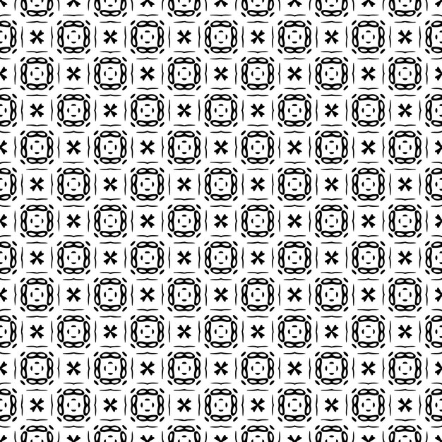 Textura de patrón sin costuras en blanco y negro Diseño gráfico ornamental en escala de gris Ornamentos de mosaico plantilla de patrón