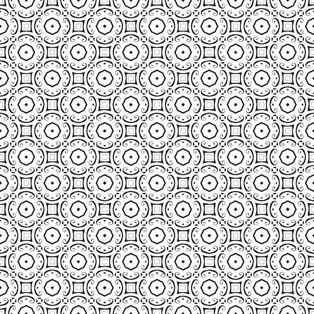Textura de patrón sin costuras en blanco y negro Diseño gráfico ornamental en escala de gris Ornamentos de mosaico plantilla de patrón