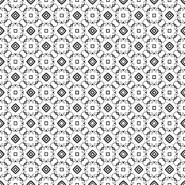 Textura de patrón sin costuras en blanco y negro Diseño gráfico ornamental en escala de gris Ornamentos de mosaico plantilla de patrón