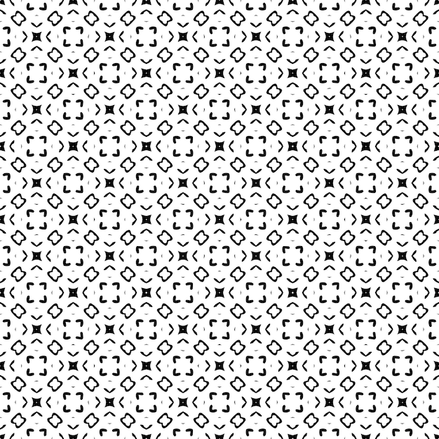 Textura de patrón sin costuras en blanco y negro Diseño gráfico ornamental en escala de gris Ornamentos de mosaico plantilla de patrón