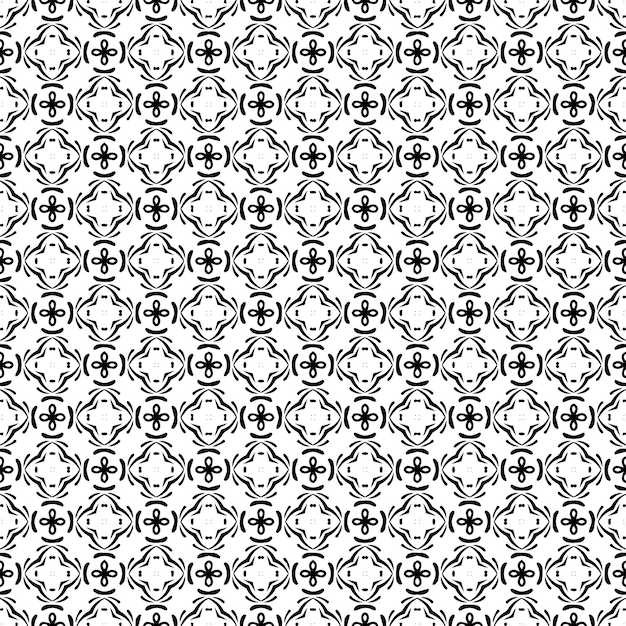 Textura de patrón sin costuras en blanco y negro Diseño gráfico ornamental en escala de gris Ornamentos de mosaico plantilla de patrón