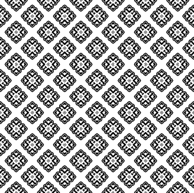 Textura de patrón sin costuras en blanco y negro Diseño gráfico ornamental en escala de gris Ornamentos de mosaico plantilla de patrón