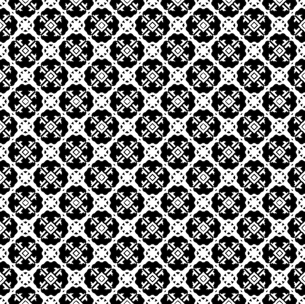 Textura de patrón sin costuras en blanco y negro Diseño gráfico ornamental en escala de gris Ornamentos de mosaico plantilla de patrón