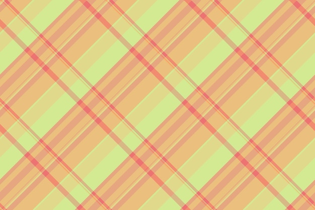 Textura del patrón sin costuras de cuadros vectoriales de chequeo con un tejido de fondo de tartan textil en colores ámbar y naranja