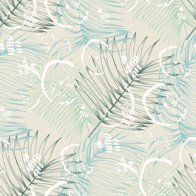 Textura de patrón sin costuras de la palmera de Hawai diseño de ilustración dibujo a mano patrón tropical con palmera papel tapiz de impresión textil envoltura
