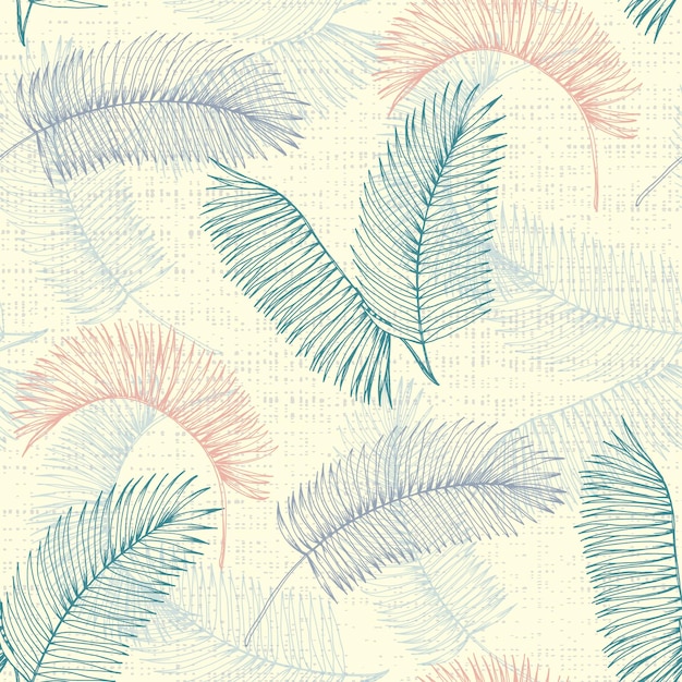 Textura de patrón sin costuras de la palmera de Hawai diseño de ilustración dibujo a mano patrón tropical con palmera papel tapiz de impresión textil envoltura