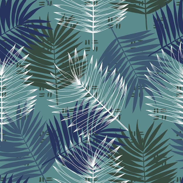 Textura de patrón sin costuras de la palmera de Hawai diseño de ilustración dibujo a mano patrón tropical con palmera papel tapiz de impresión textil envoltura