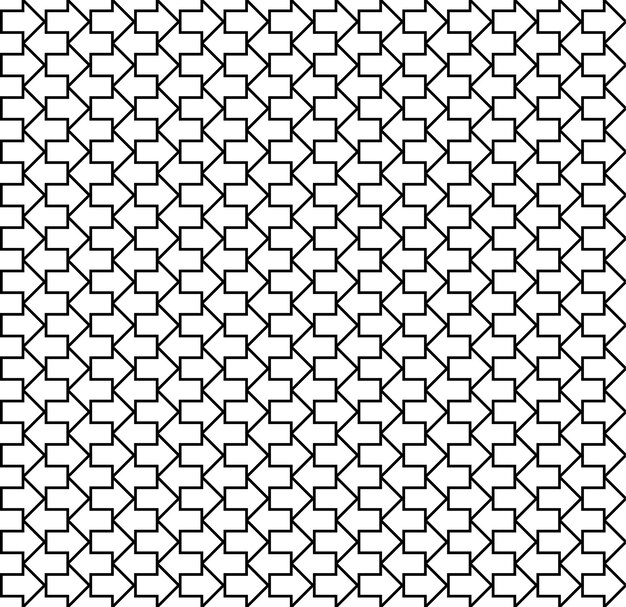 Textura de patrón de flechas blanco negro vector transparente